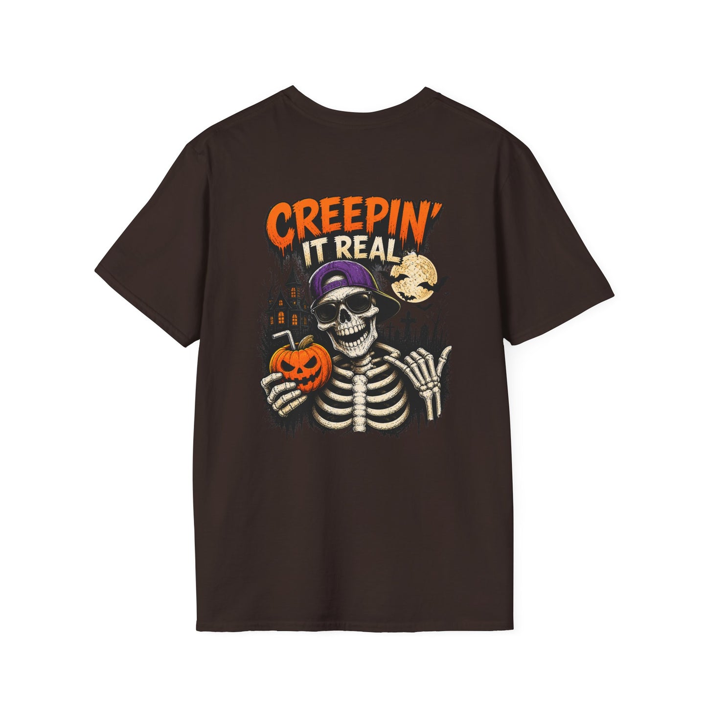 Creepin’ It Real Halloween T-Shirt – Skeleton Graphic Tee