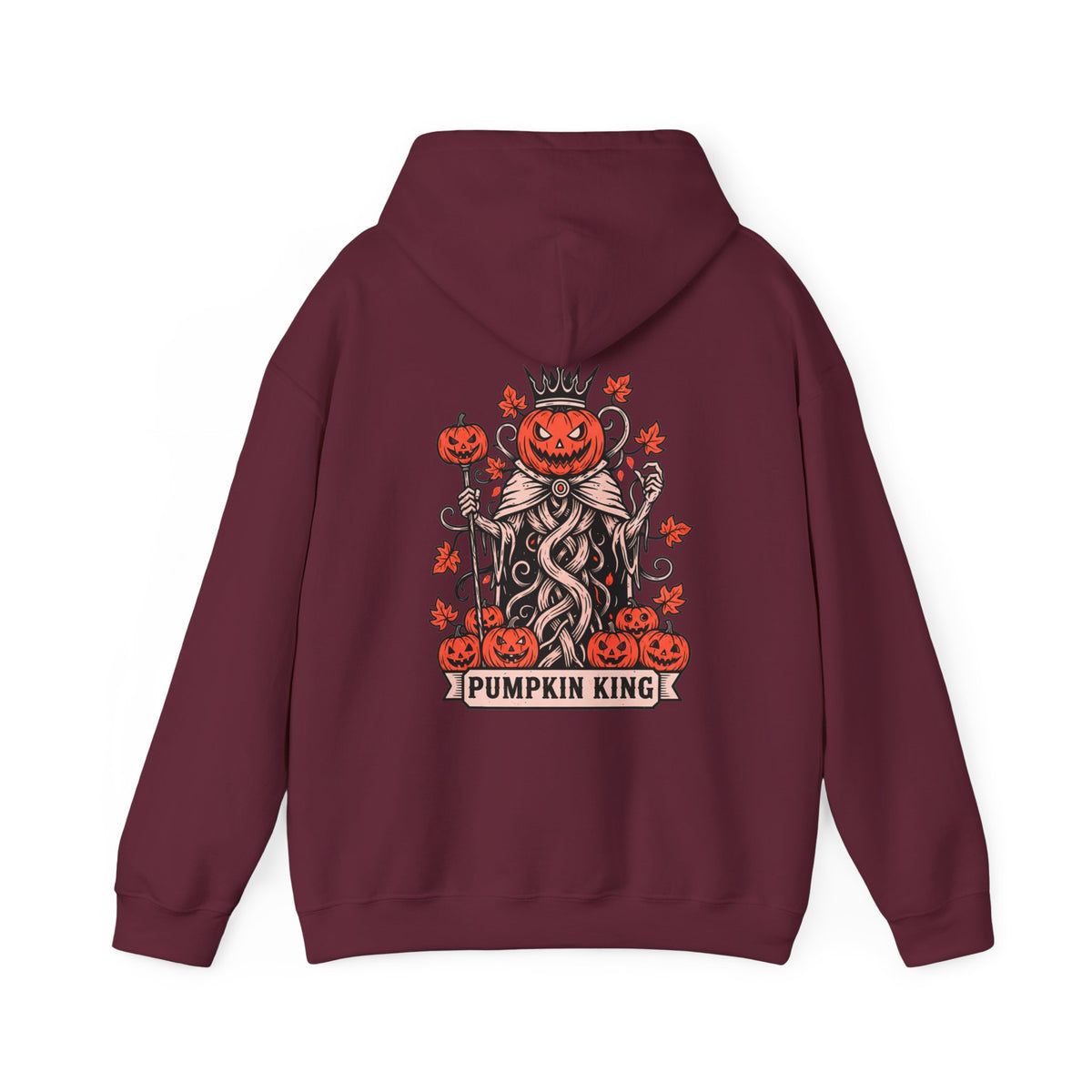 Pumpkin King Halloween Unisex Hoodie – Gothic Pumpkin Back Print