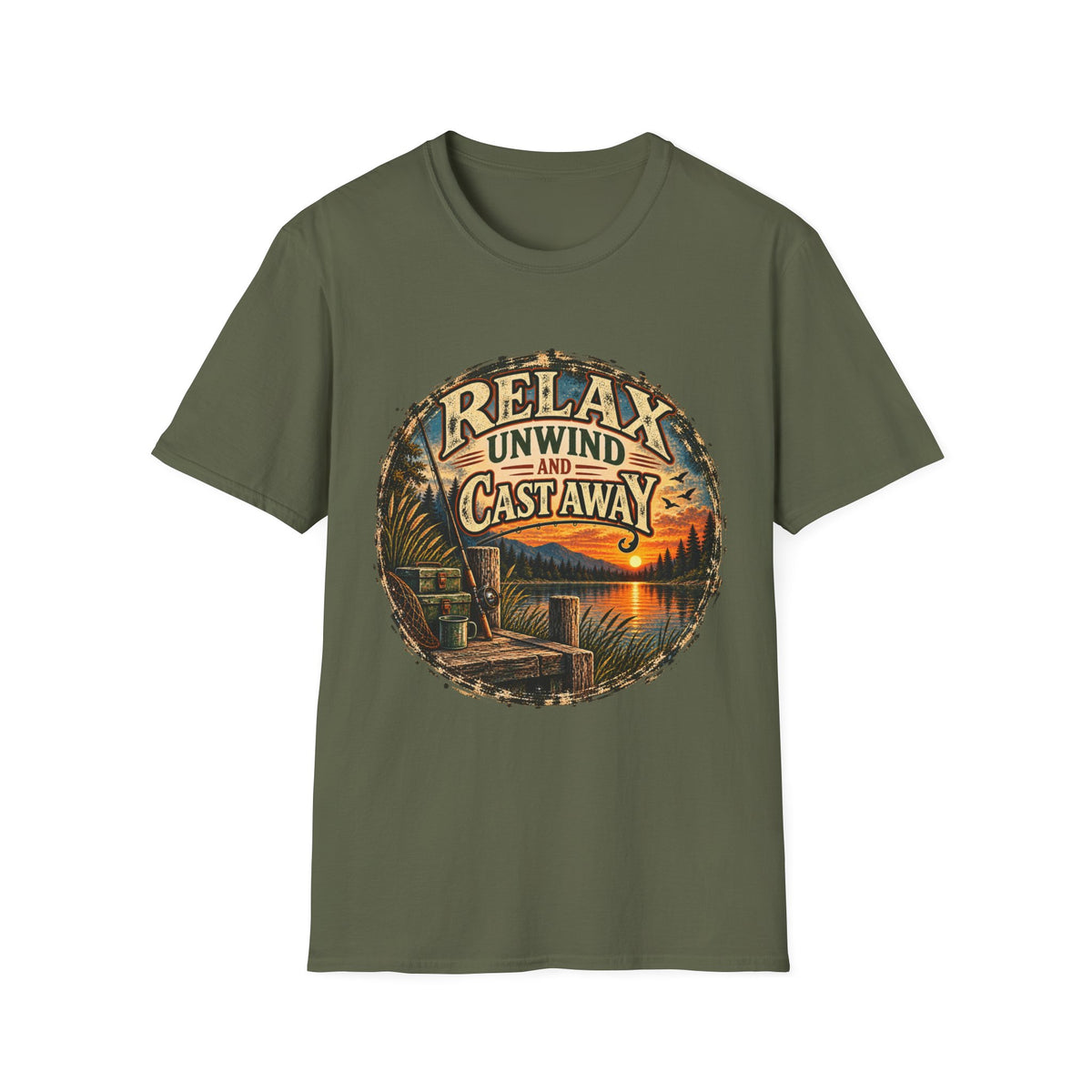 Relax, Unwind & Cast Away Fishing T-Shirt – Vintage Angler Tee