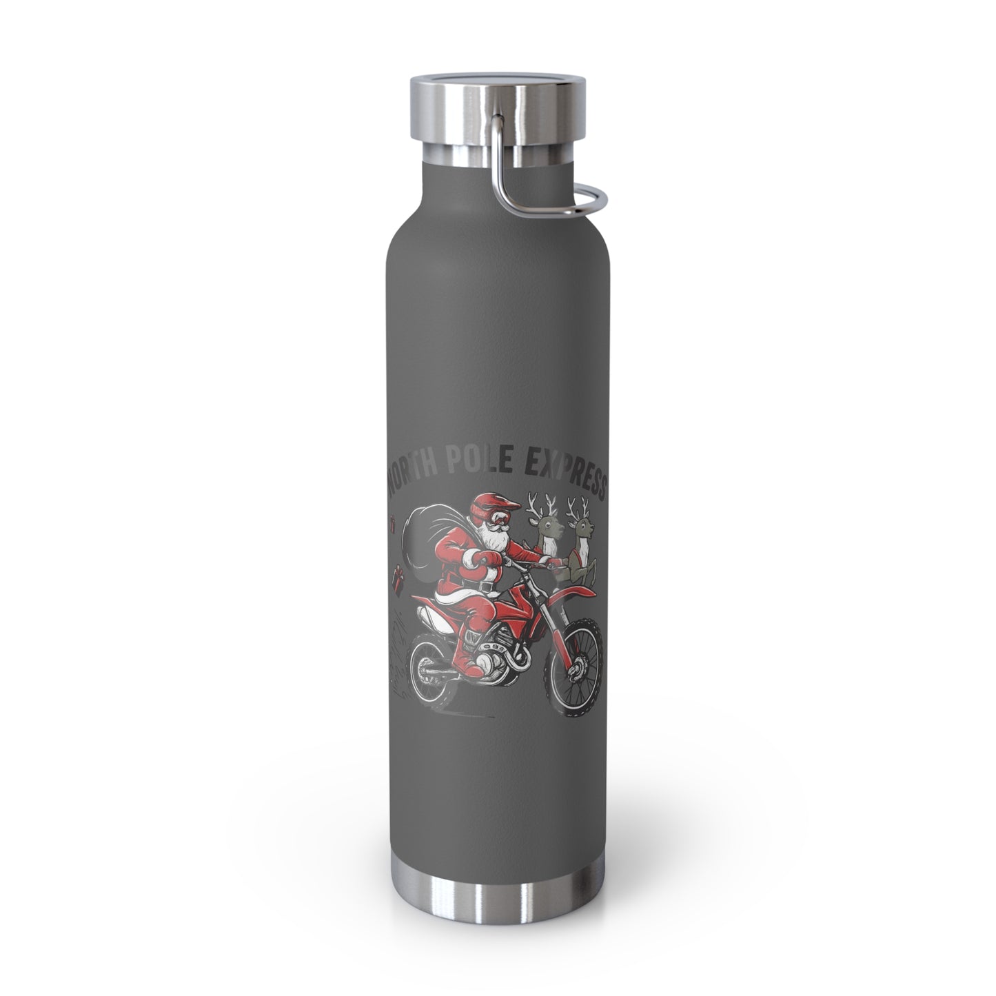 North Pole Express Motocross Christmas Insulated Flask