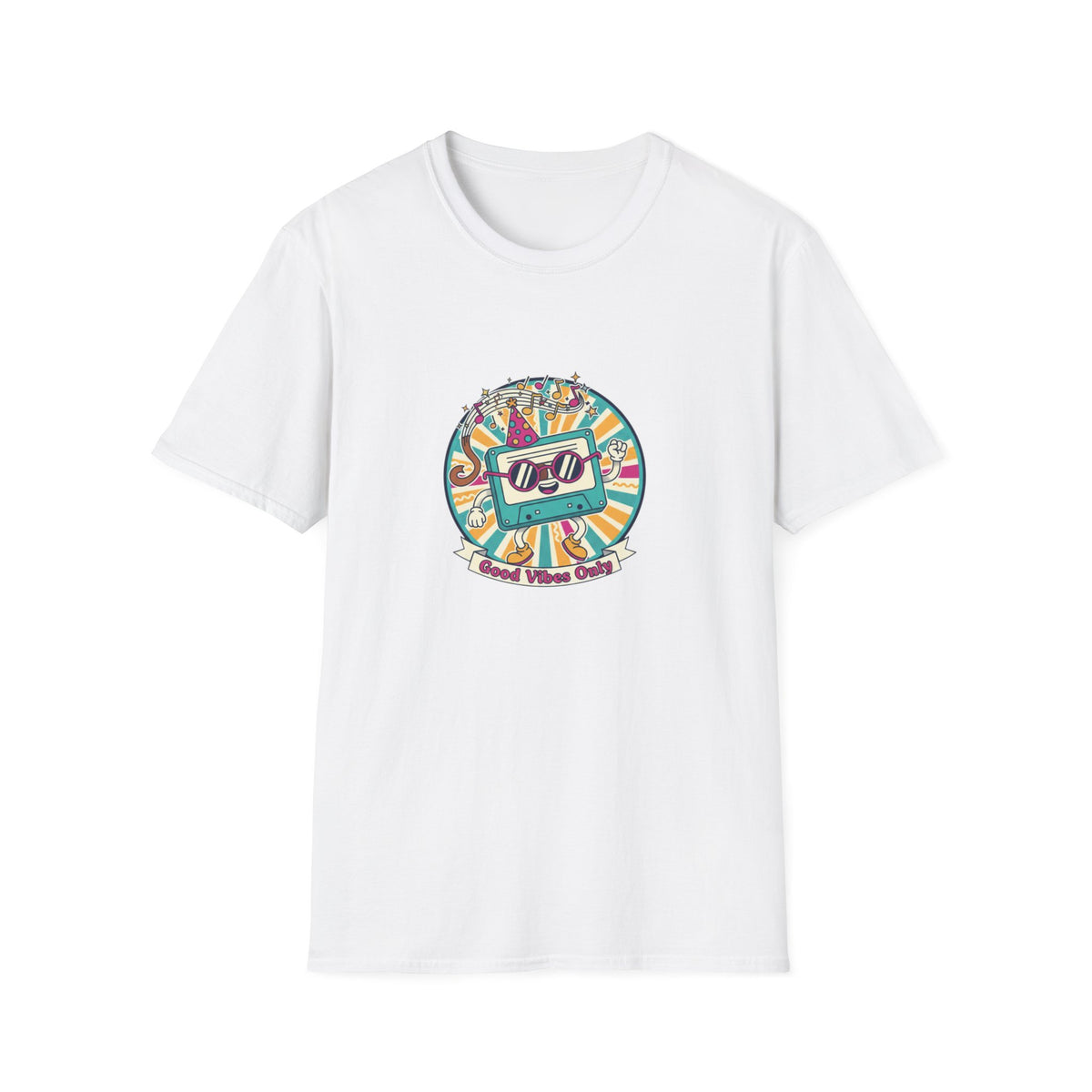 Retro Good Vibes Only T-Shirt | Colourful Retro Cassette Graphic Tee | 80s & 90s Inspired Unisex T-Shirt