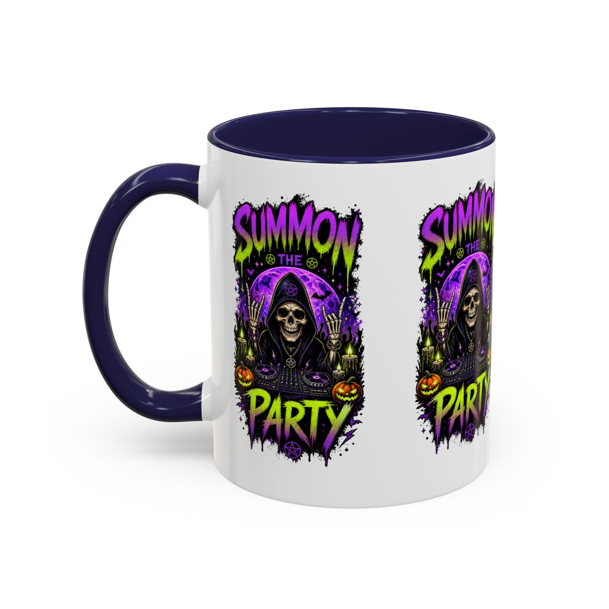 Summon the Party Halloween Accent Mug – Skeleton DJ Mug