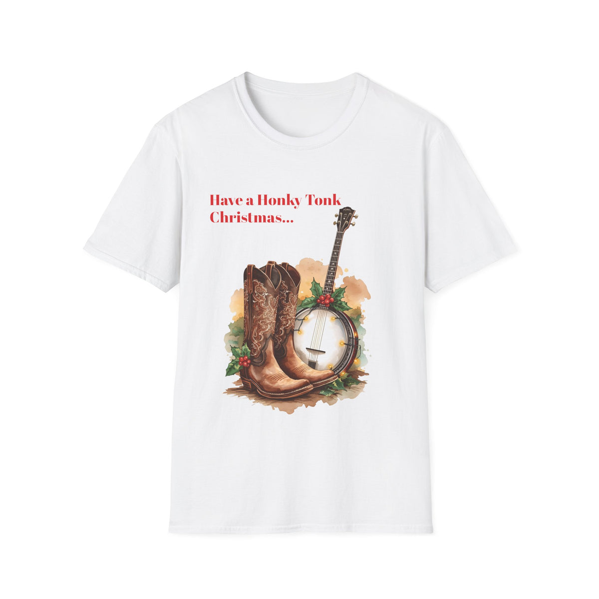 Honky Tonk Christmas T-Shirt – Country Western Festive Tee
