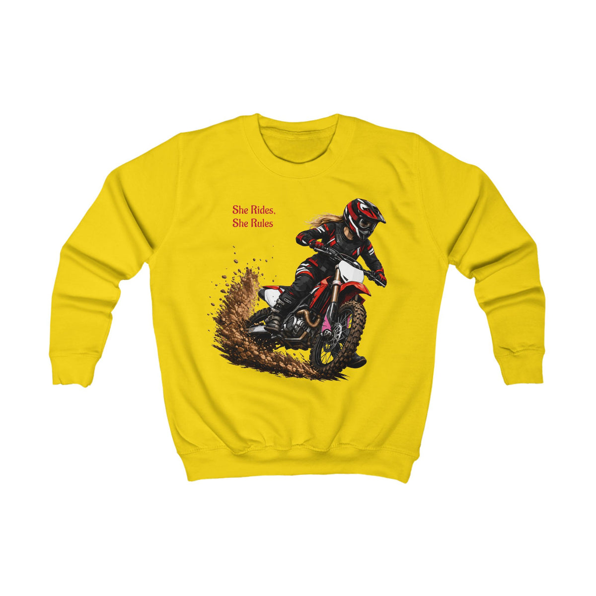 She Rides She Rules Youth Sweatshirt – Girls Motocross Jumper