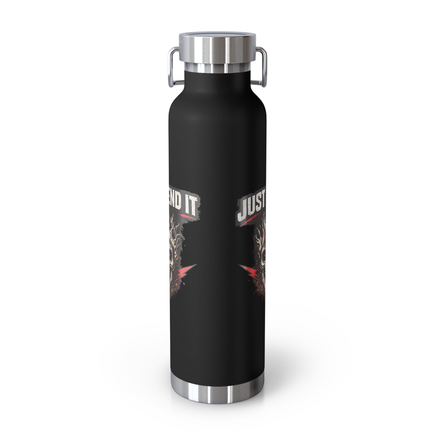 Just Send It Flask   22oz Copper-Insulated Skull & Flames Water Bottle