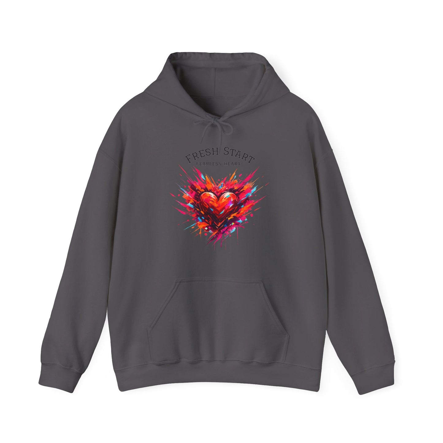 Fresh Start Fearless Heart Hoodie | Inspirational Pullover Hoodie | Positive Mindset Sweatshirt | Gifts & Lifestyle