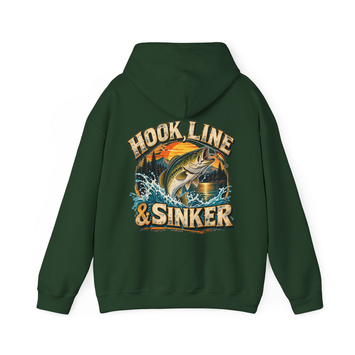 Hook, Line & Sinker Back Print Hoodie – Vintage Fishing Hoodie