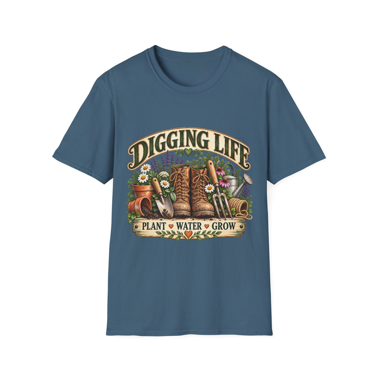 Digging Life Pflanze Wasser Wachsen Vintage Gartenarbeit T-Shirt