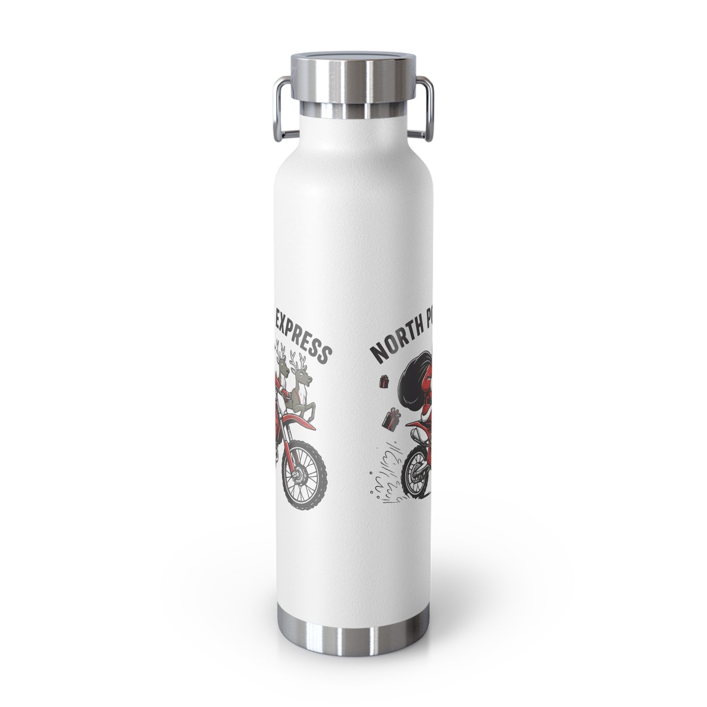 North Pole Express Motocross Christmas Insulated Flask