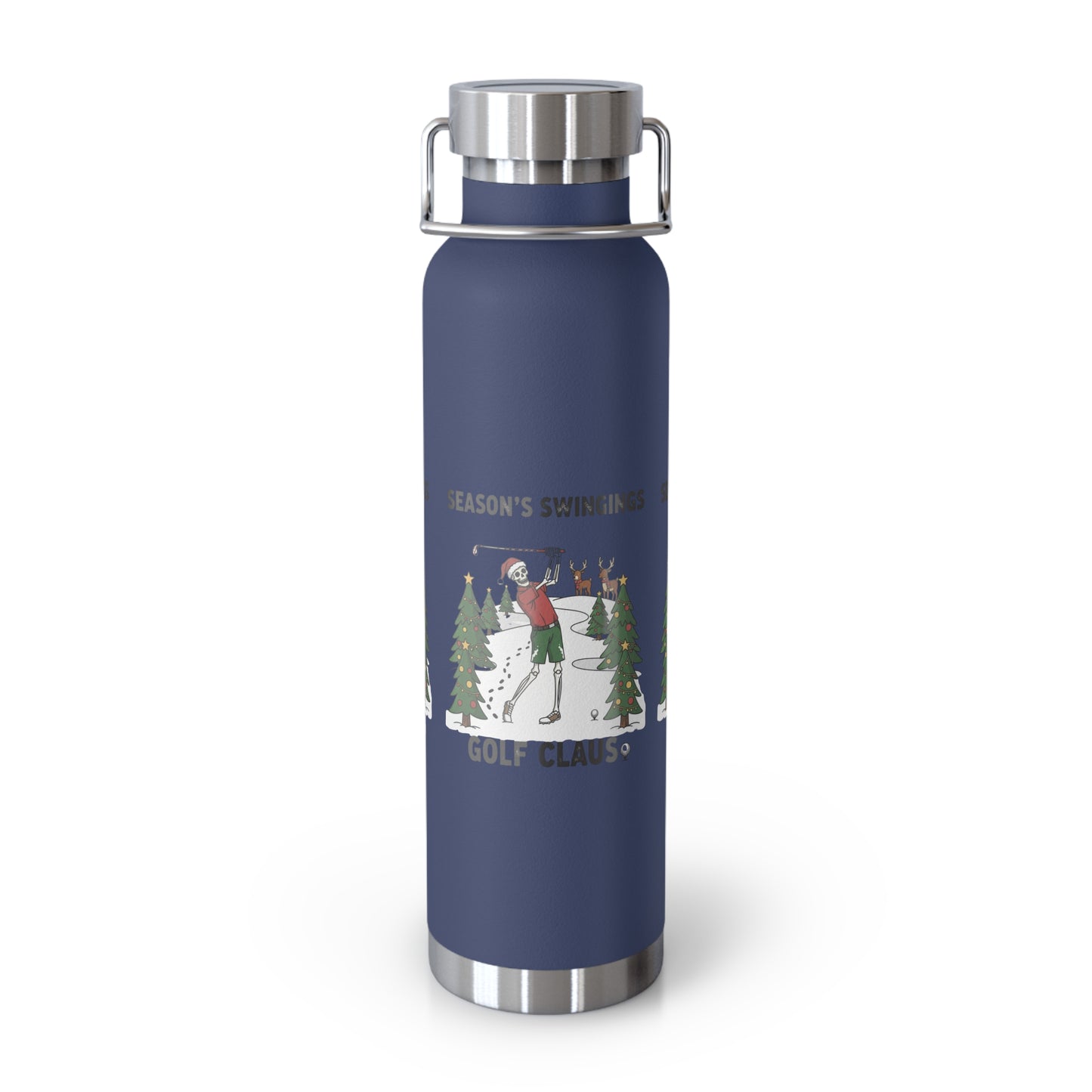 Golf Claus Insulated Flask – Season’s Swingings Christmas Golf Bottle