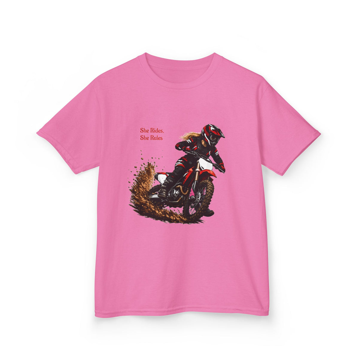 She Rides She Rules Youth T-Shirt – Girls Motocross Tee