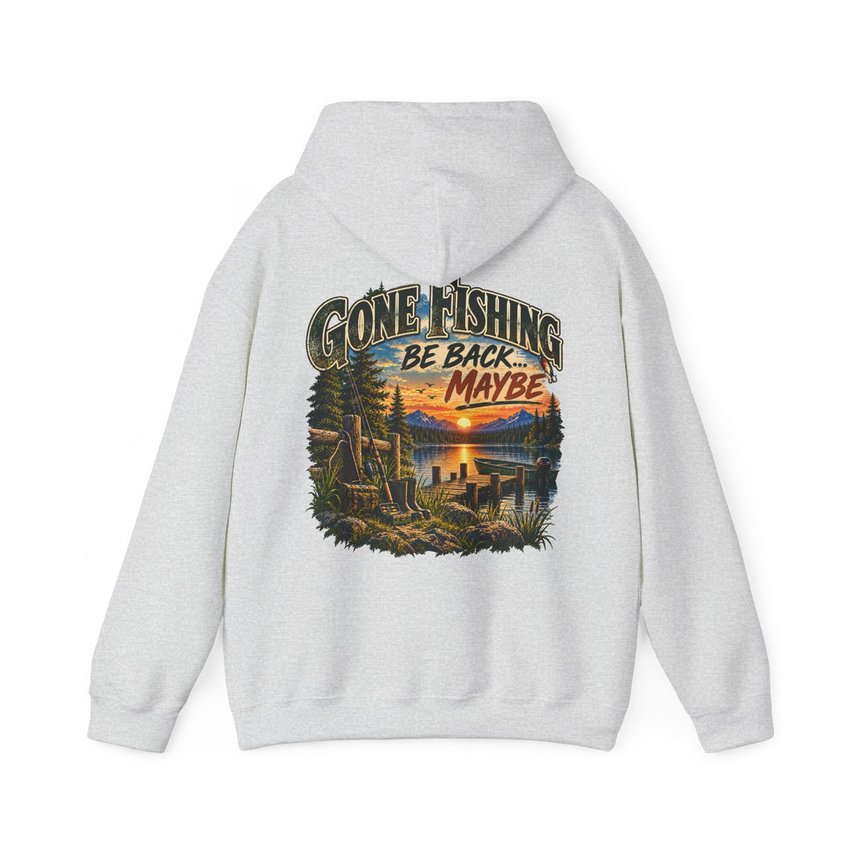 Gone Fishing, Be Back… Maybe Back Print Hoodie – Vintage Fishing Hoodie