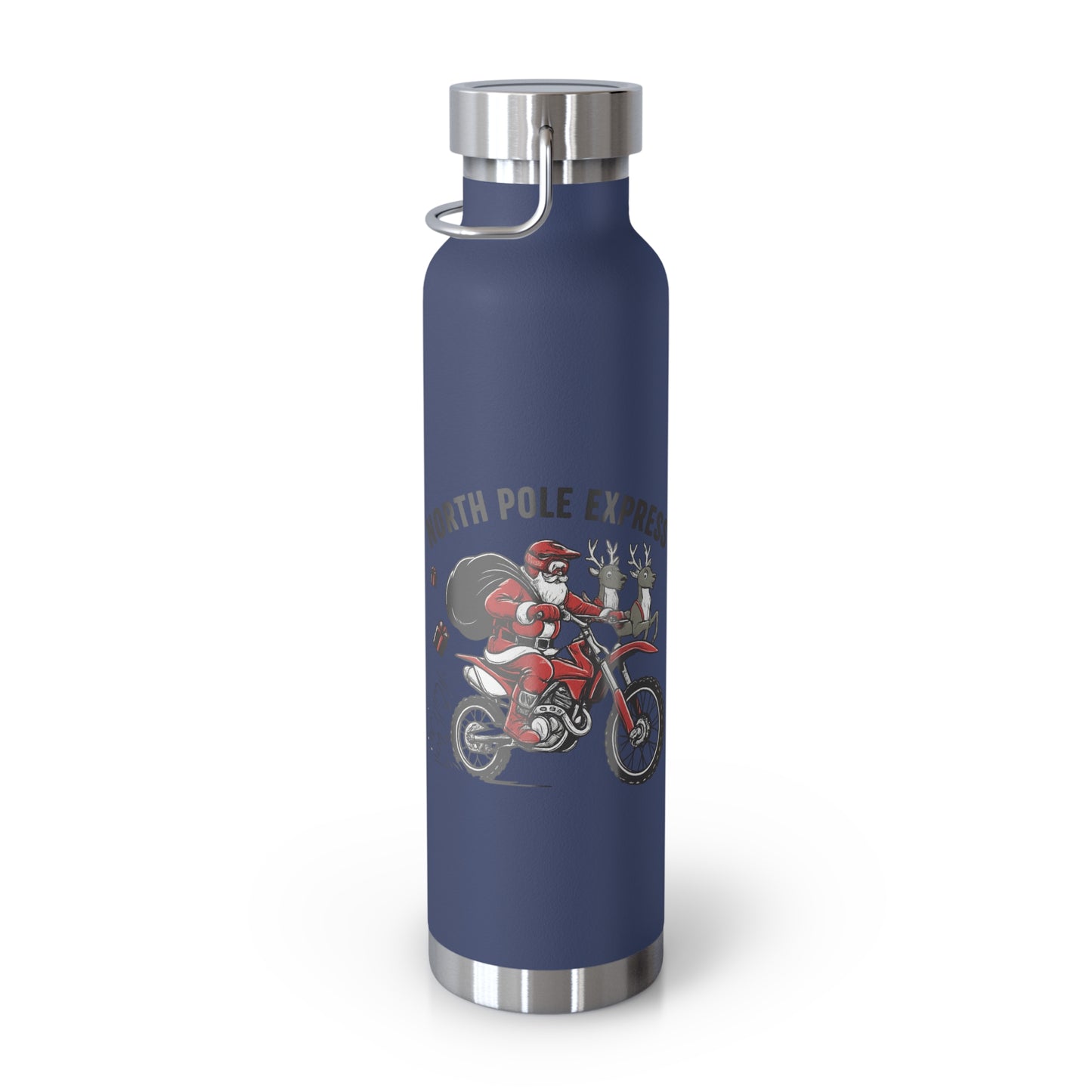 North Pole Express Motocross Christmas Insulated Flask