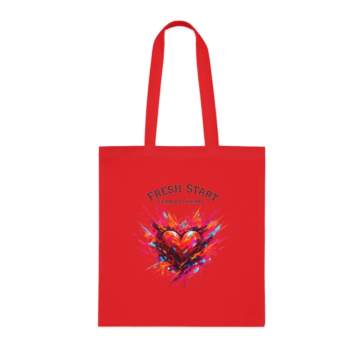 Fresh Start Fearless Heart Tote Bag | Inspirational Canvas Shopping Bag | Gifts & Lifestyle Collection