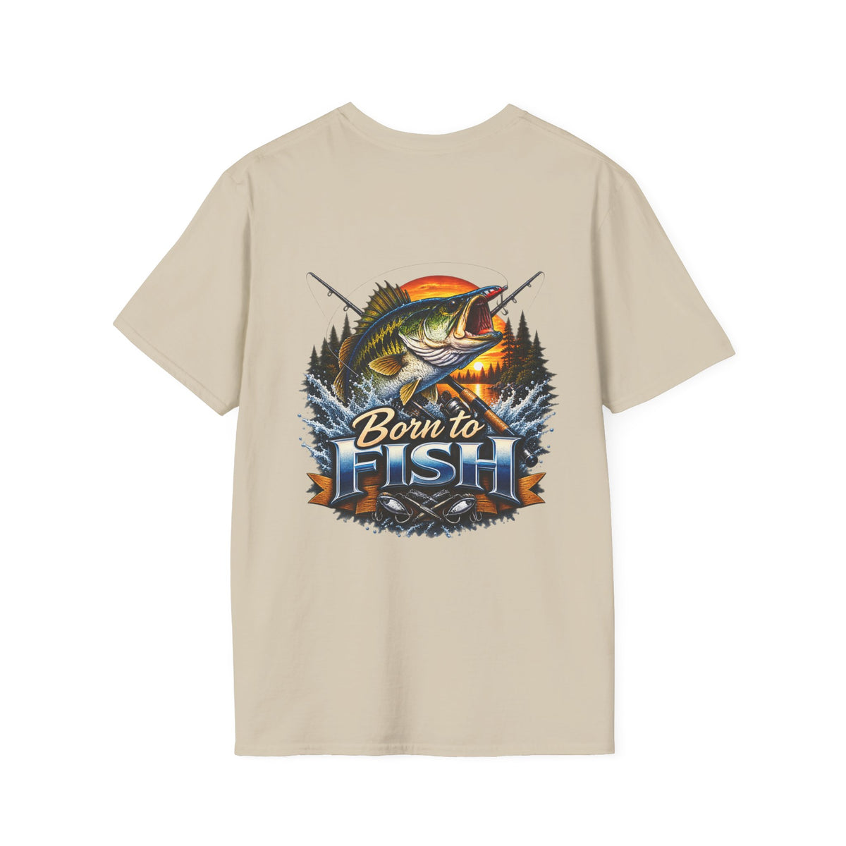 Born to Fish Back Print T-Shirt – Angler Fishing Graphic Tee