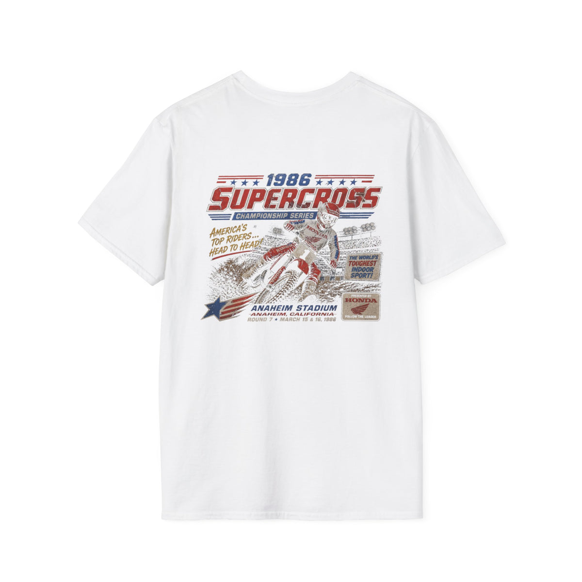 T-shirt de course de moto Supercross 1986