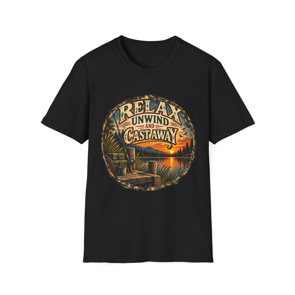 Relax, Unwind & Cast Away Fishing T-Shirt – Vintage Angler Tee