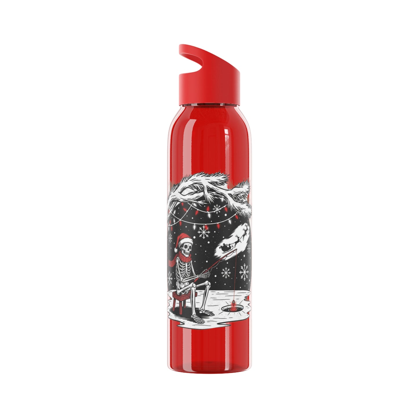 Merry Fishing Christmas Water Bottle – Skeleton Fishing Bottle