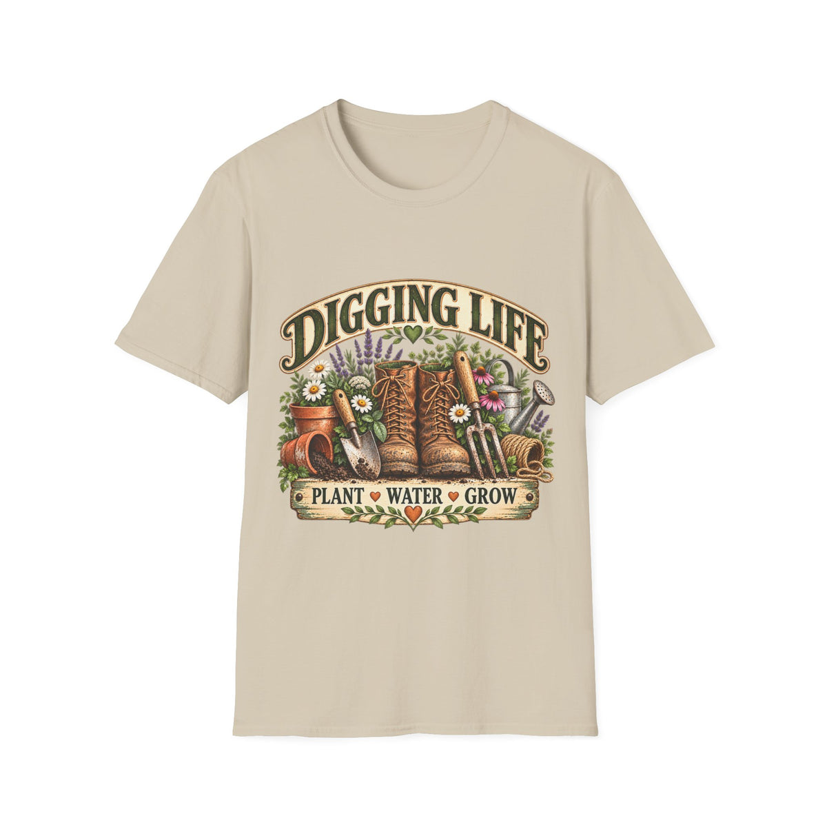 Digging Life Pflanze Wasser Wachsen Vintage Gartenarbeit T-Shirt