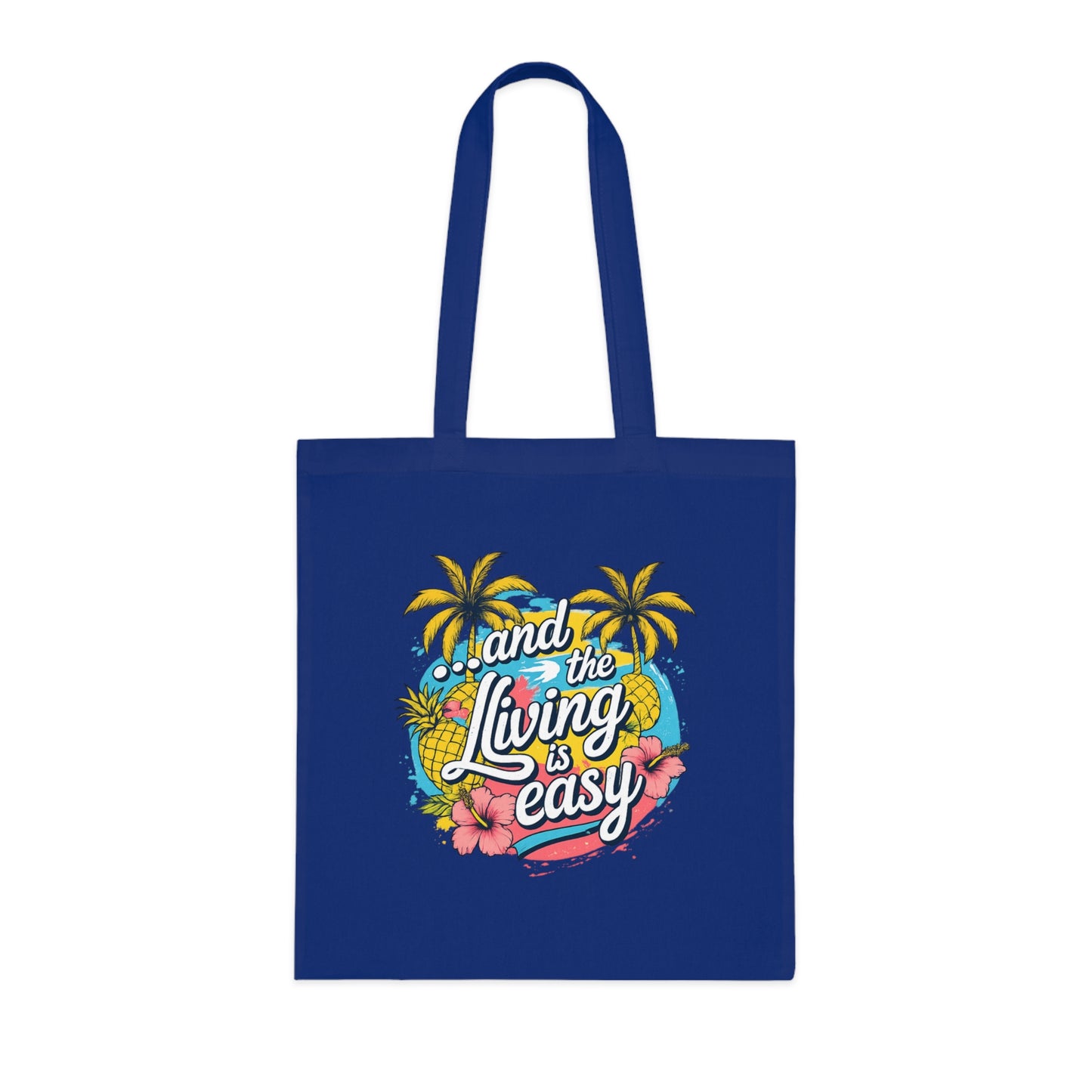 Easy Living Co. "...and the Living is Easy" Double-Sided Tote Bag | Tropical Cotton Shopper