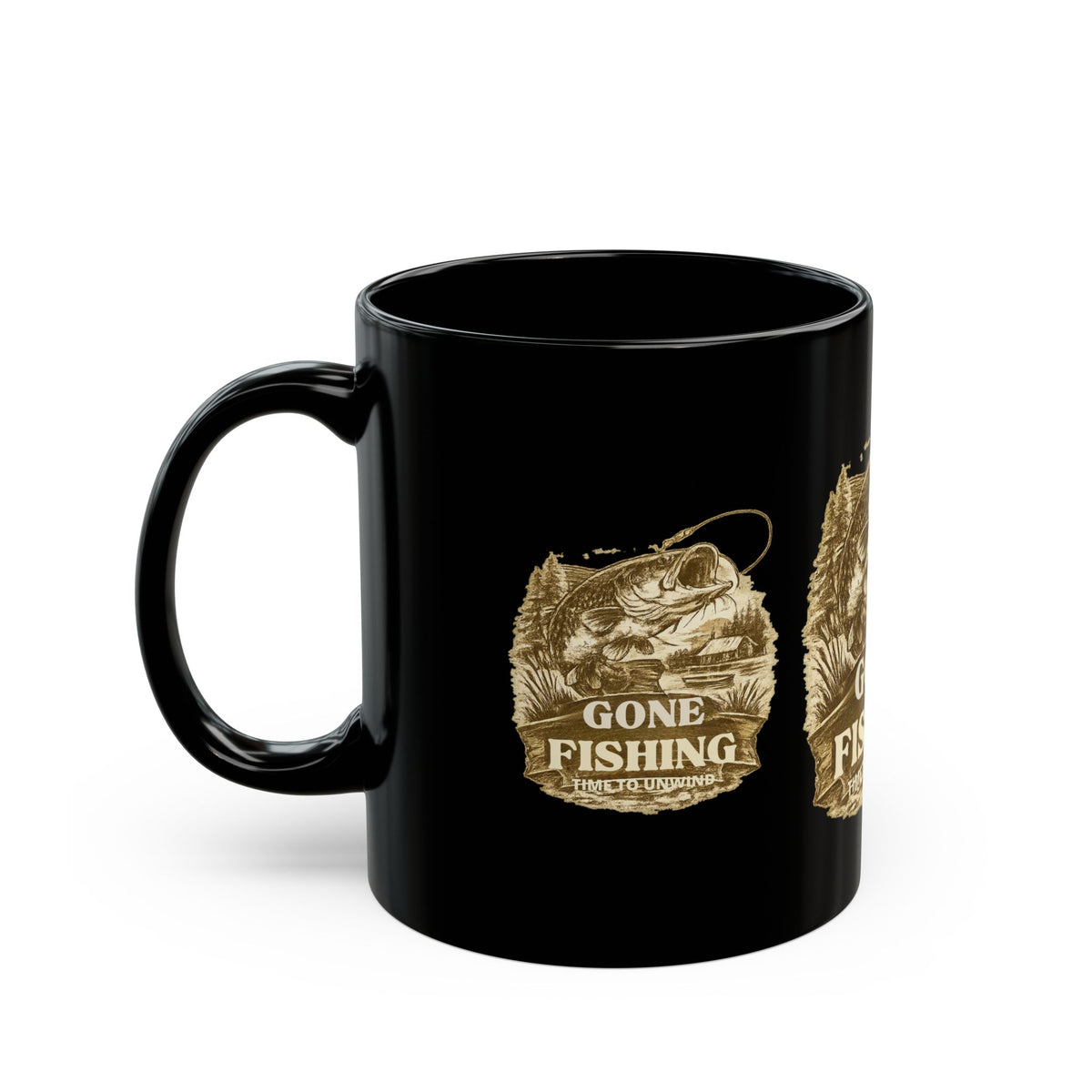 Gone Fishing Sepia Vintage Tasse