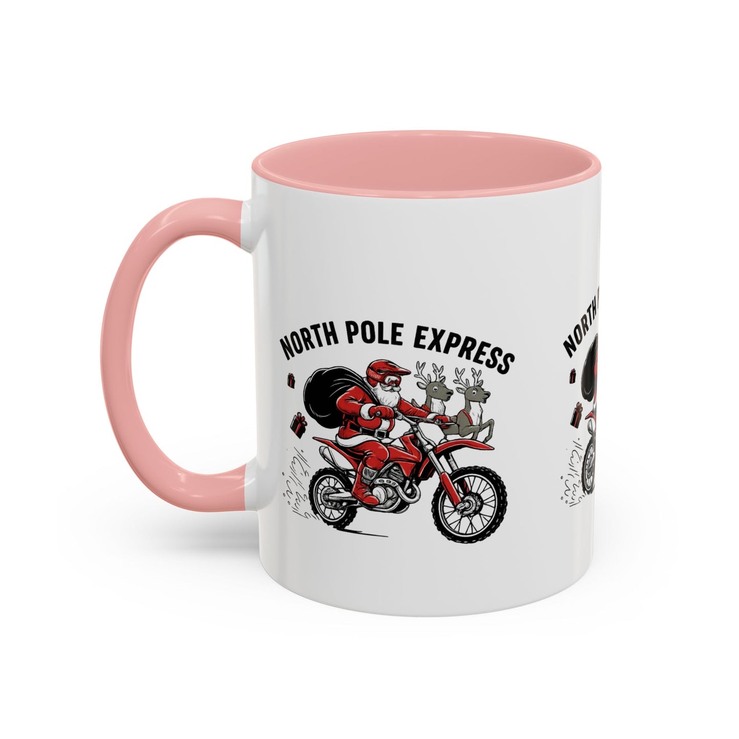 North Pole Express Motocross Santa Christmas Accent Mug