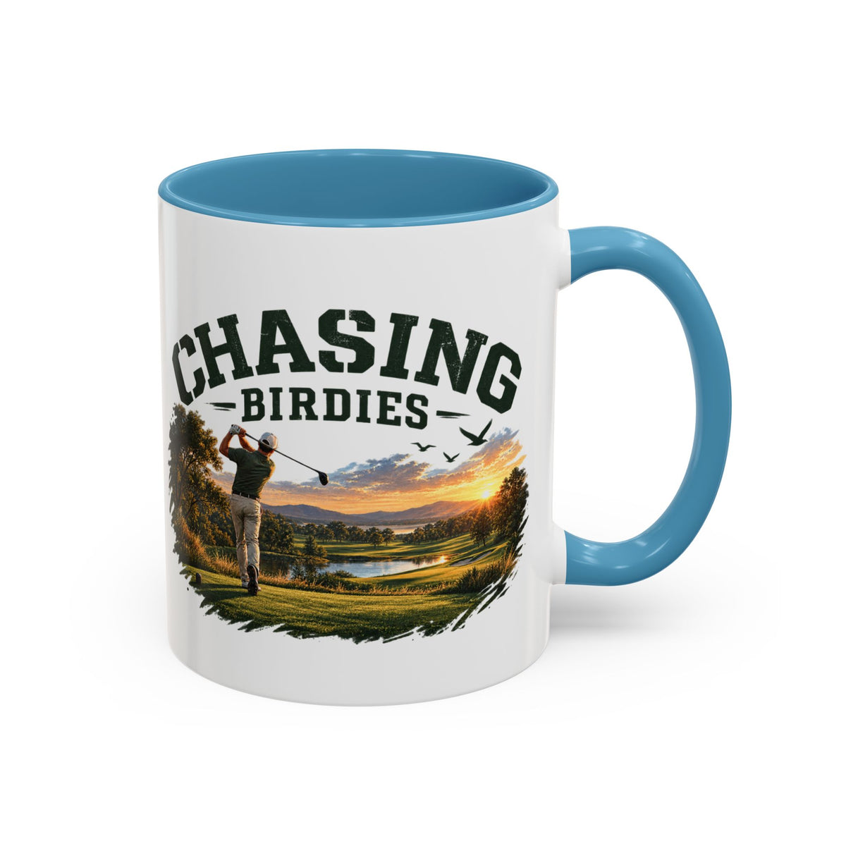 Chasing Birdies Golf Accent Mug – Golfer Coffee Mug