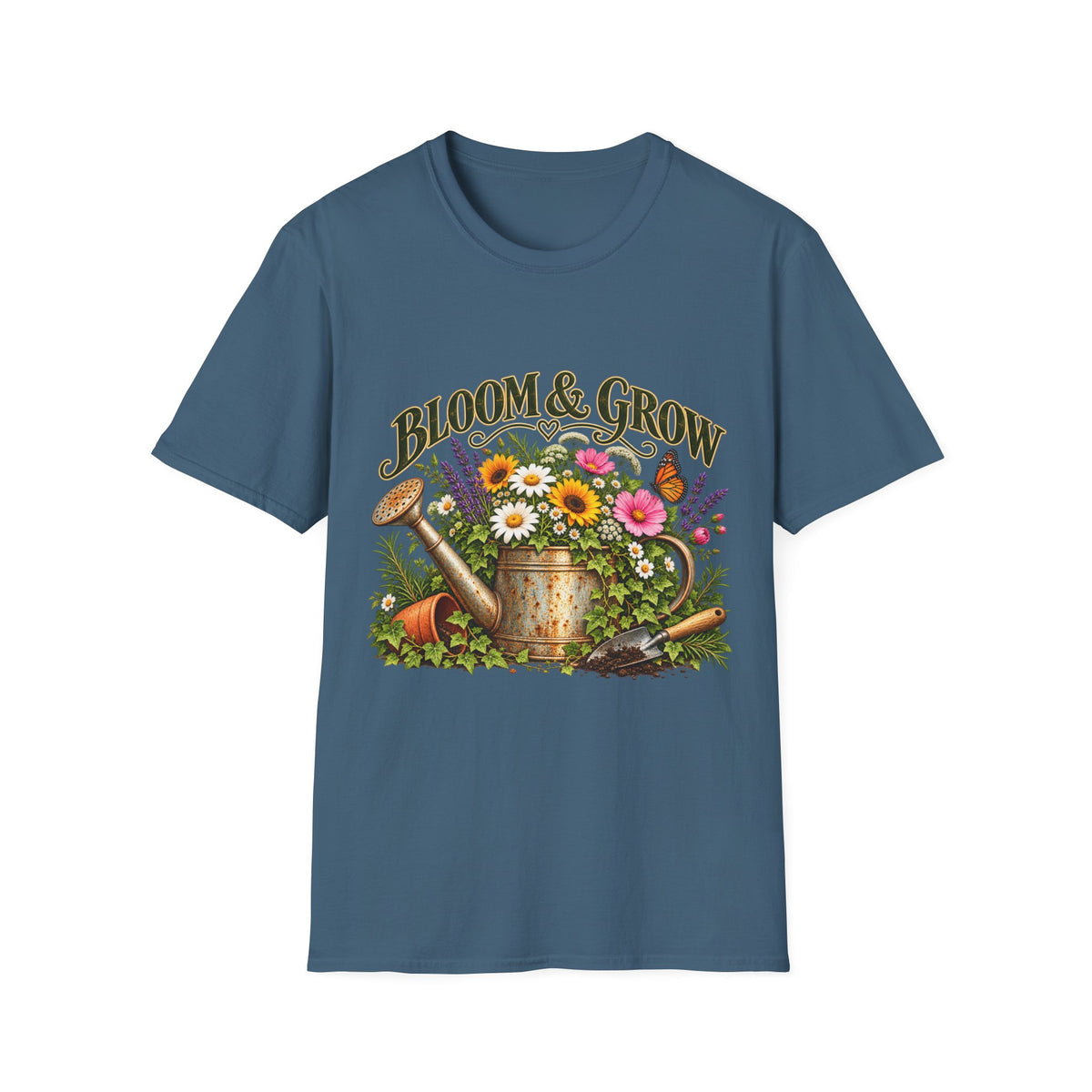 Bloom & Grow Vintage Garden – Front Print T-Shirt