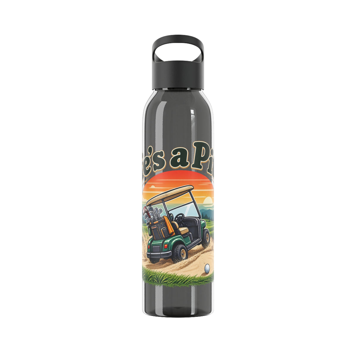 Life’s a Pitch Golf Water Bottle – Golf Cart Design