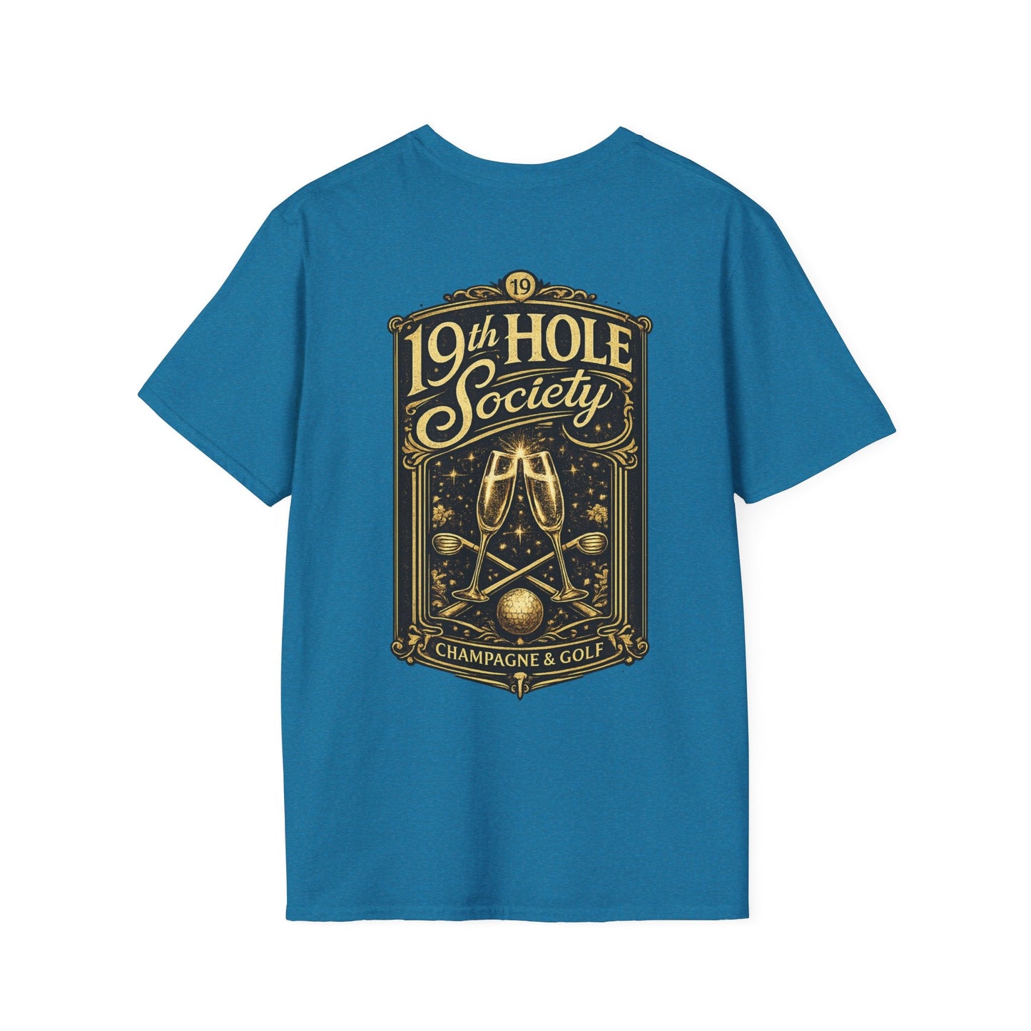 19th Hole Society Champagne and Golf T-Shirt - SJM Print Store