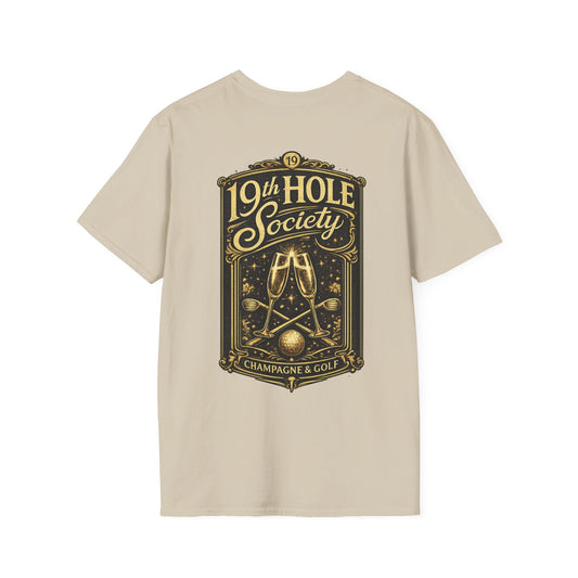 19th Hole Society Champagne and Golf T-Shirt - SJM Print Store