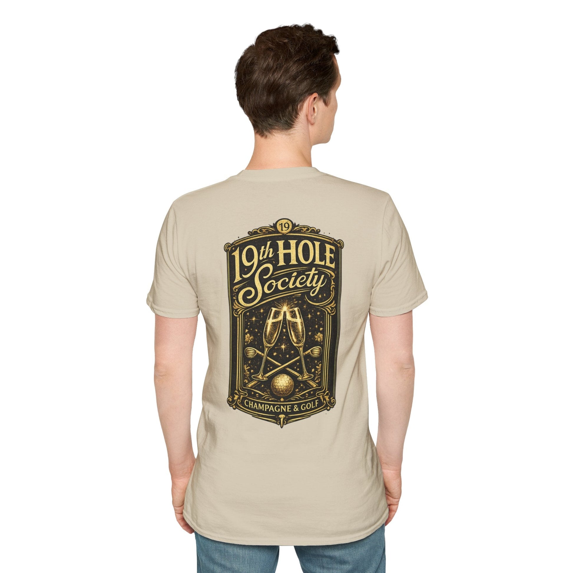 19th Hole Society Champagne and Golf T-Shirt - SJM Print Store