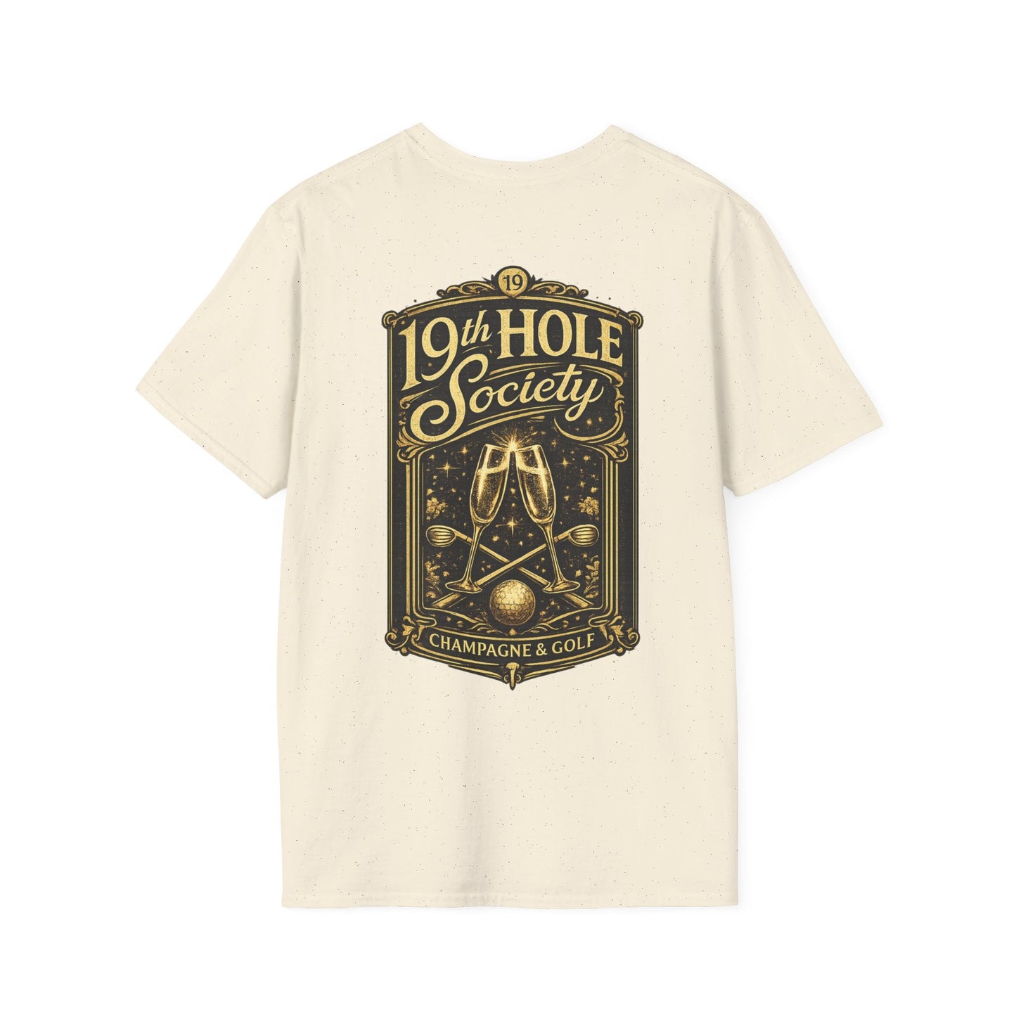 19th Hole Society Champagne and Golf T-Shirt - SJM Print Store