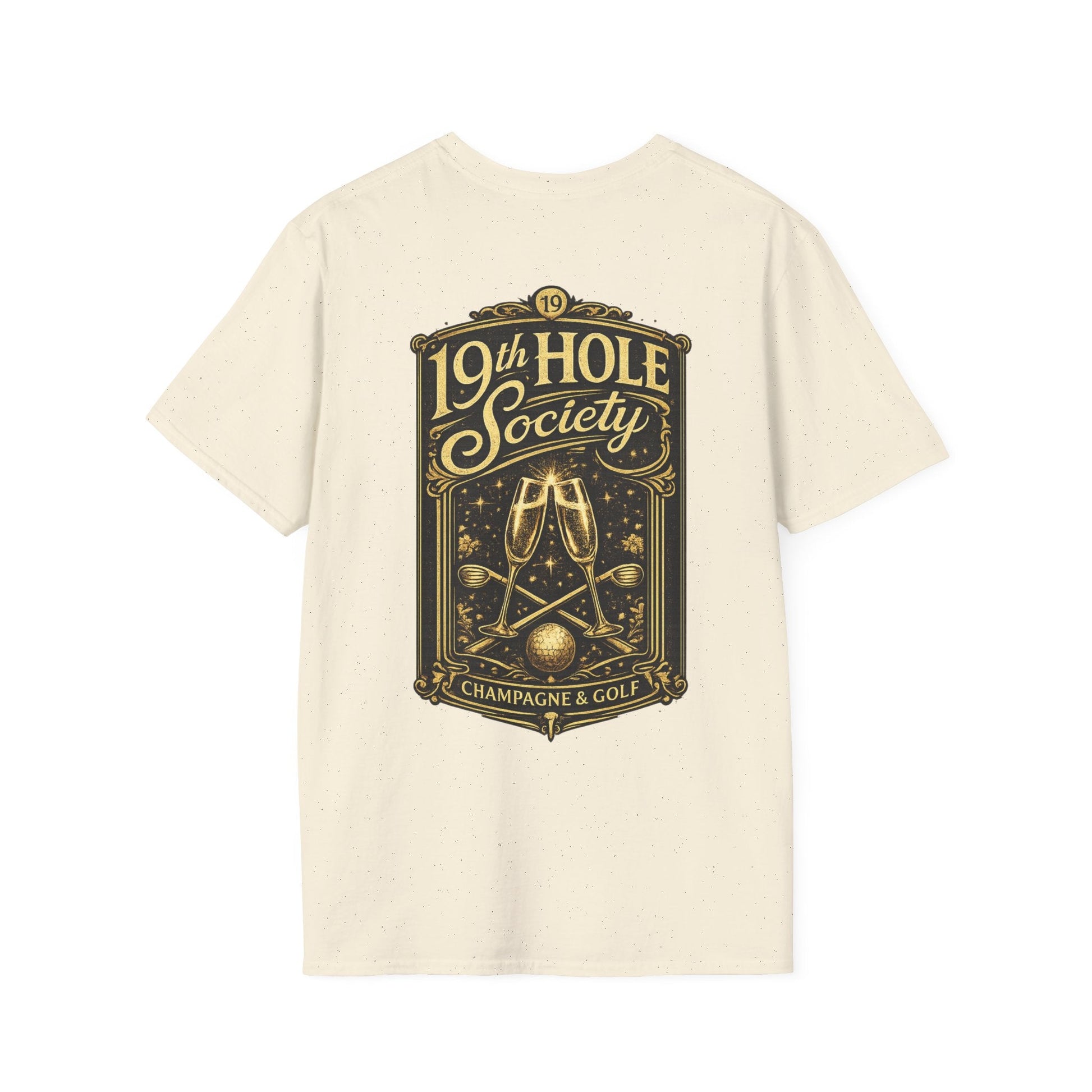 19th Hole Society Champagne and Golf T-Shirt - SJM Print Store