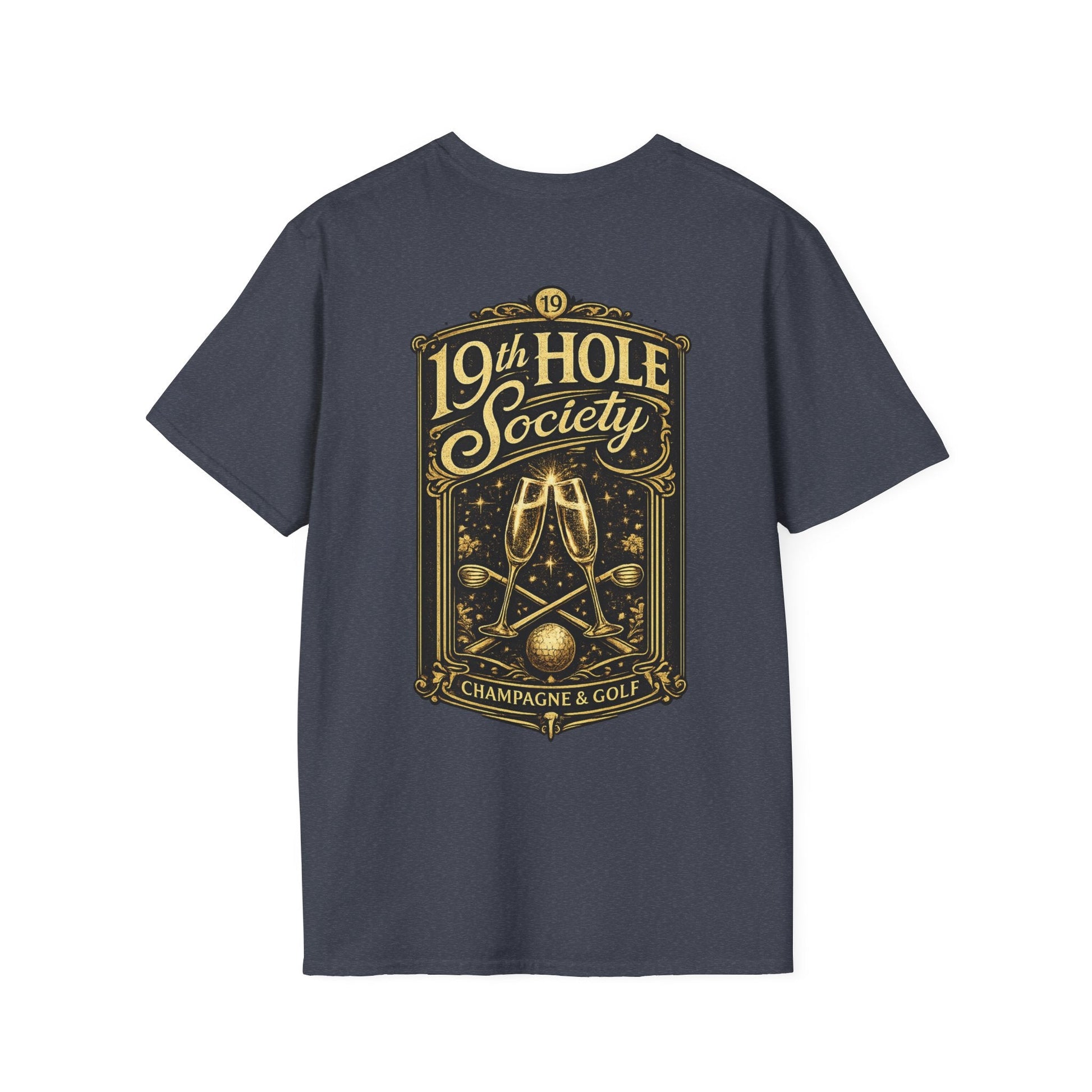 19th Hole Society Champagne and Golf T-Shirt - SJM Print Store