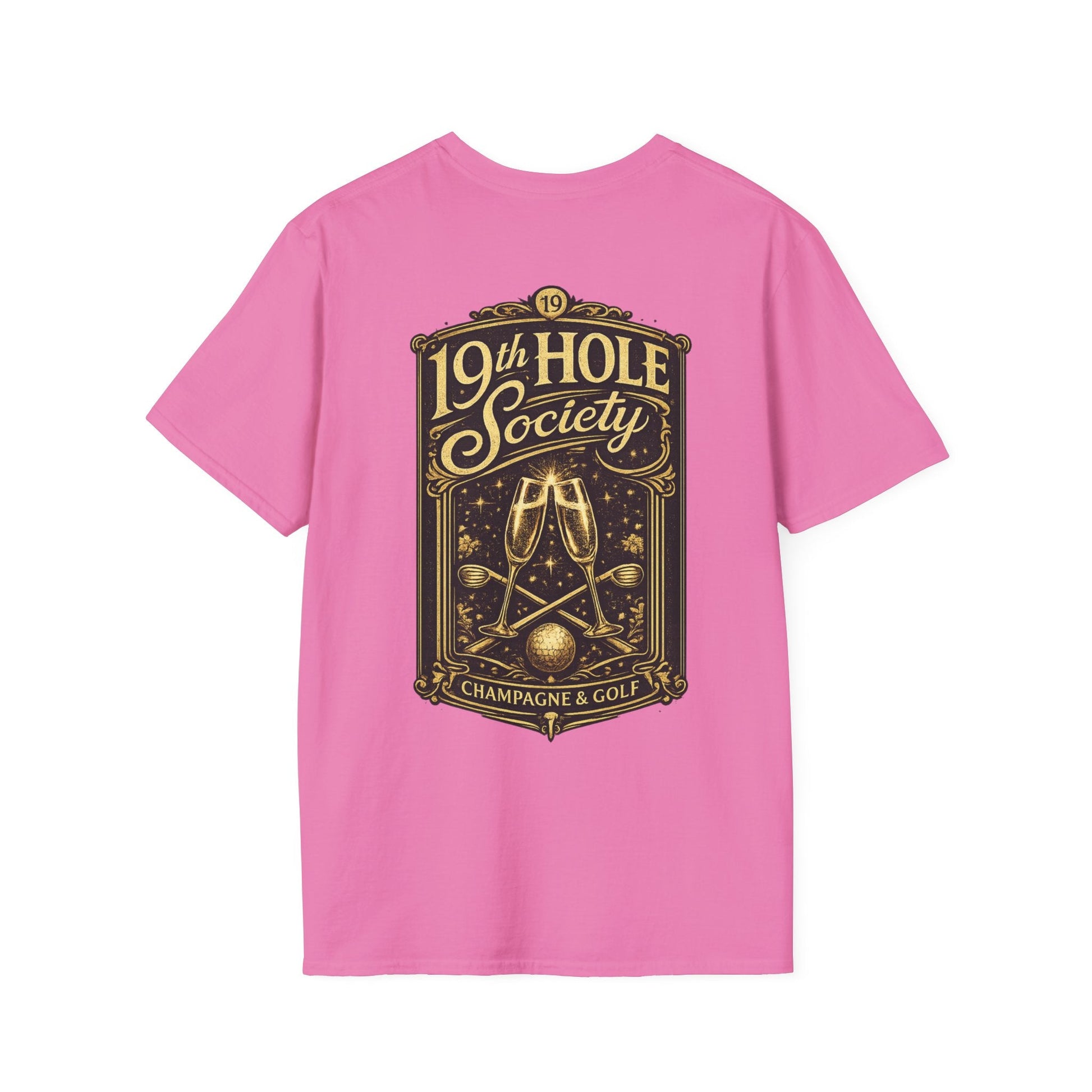 19th Hole Society Champagne and Golf T-Shirt - SJM Print Store