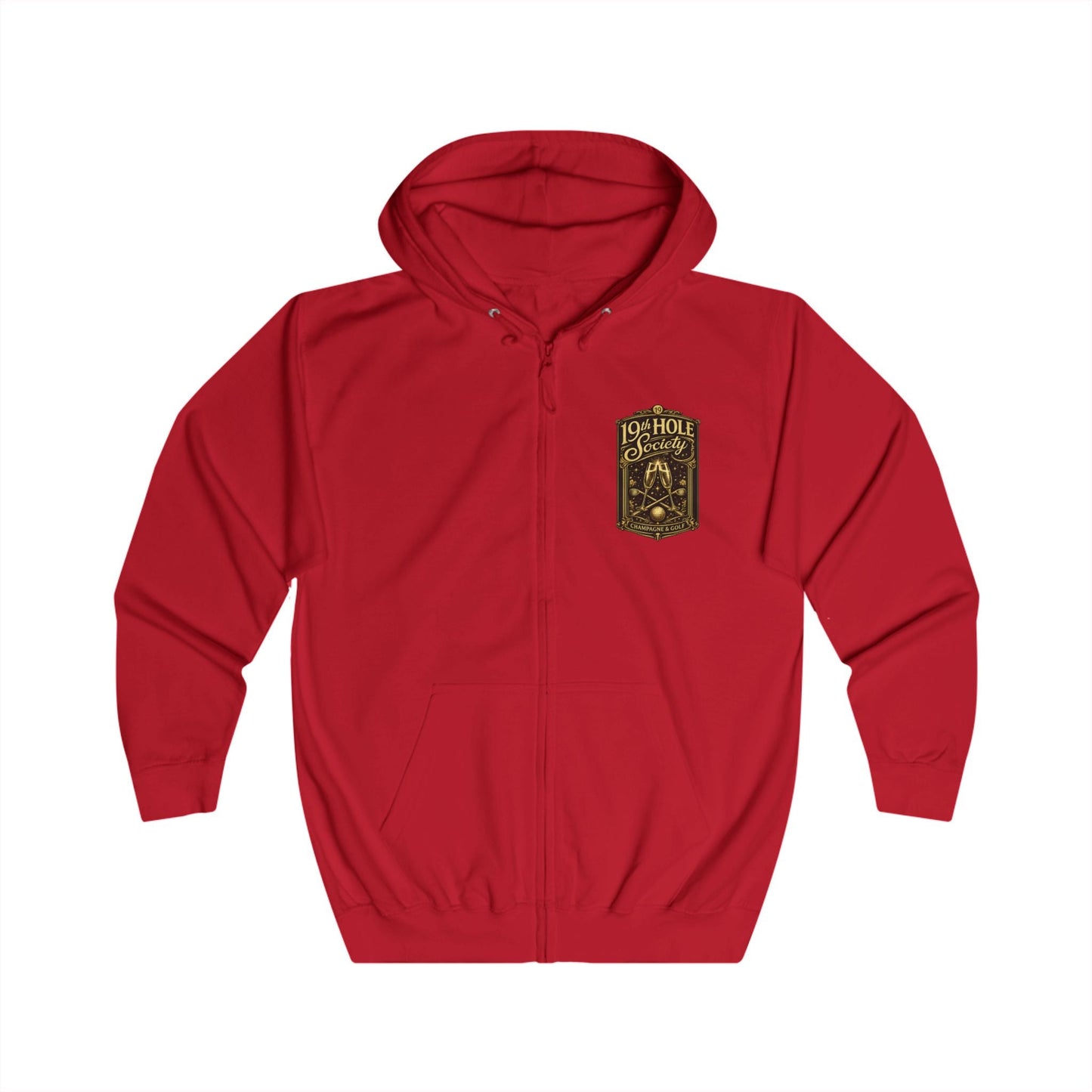 19th Hole Society Champagne and Golf Zip Hoodie - SJM Print Store