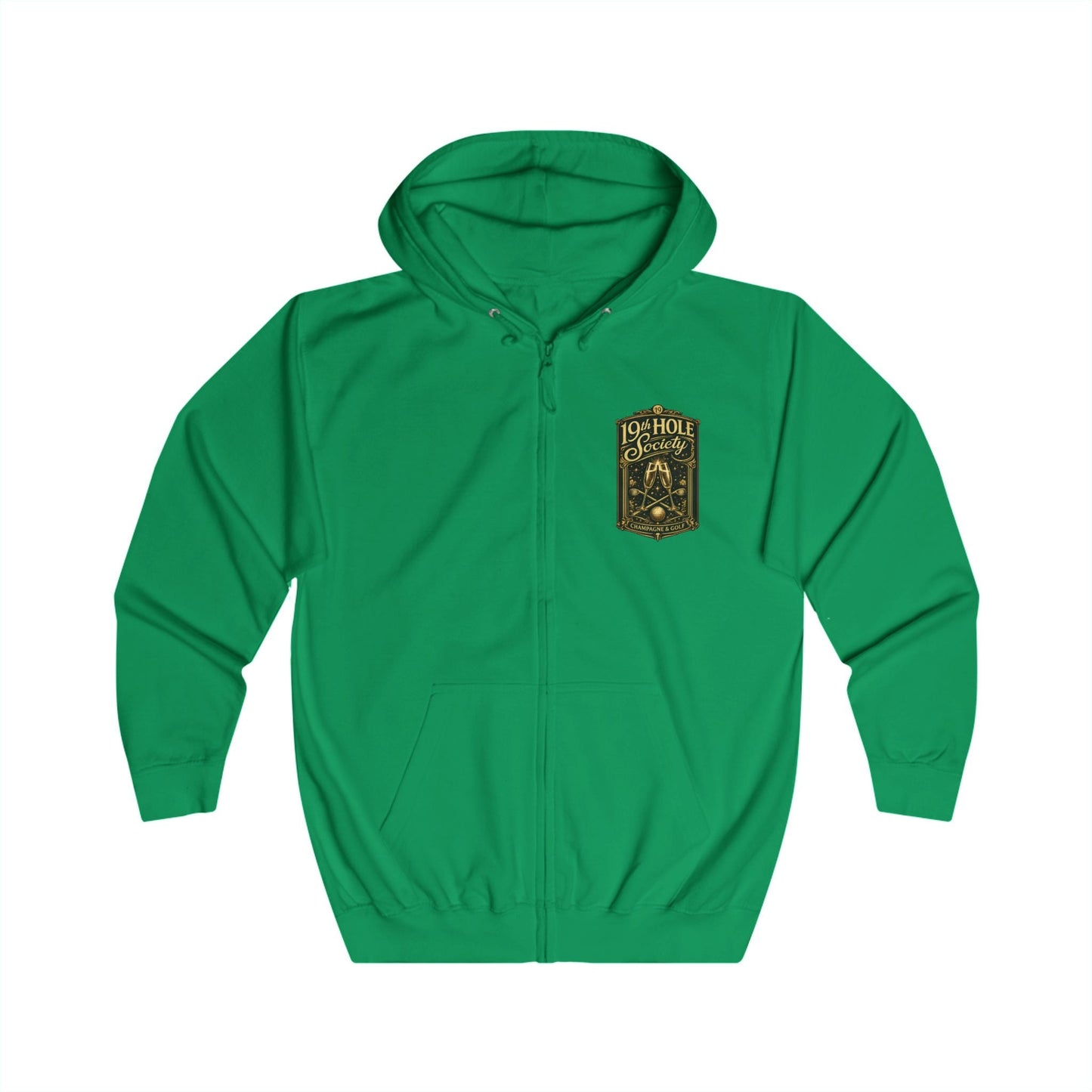 19th Hole Society Champagne and Golf Zip Hoodie - SJM Print Store