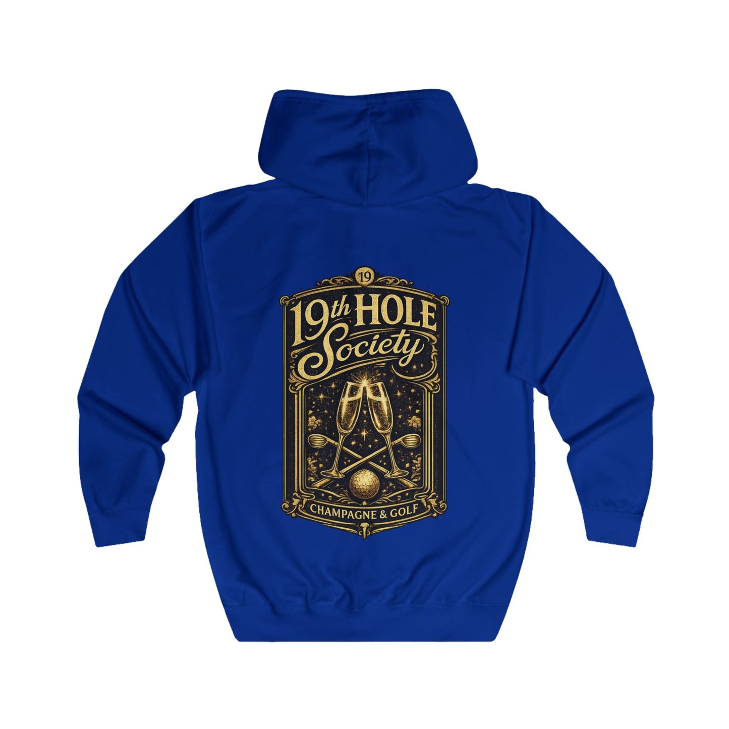 19th Hole Society Champagne and Golf Zip Hoodie - SJM Print Store