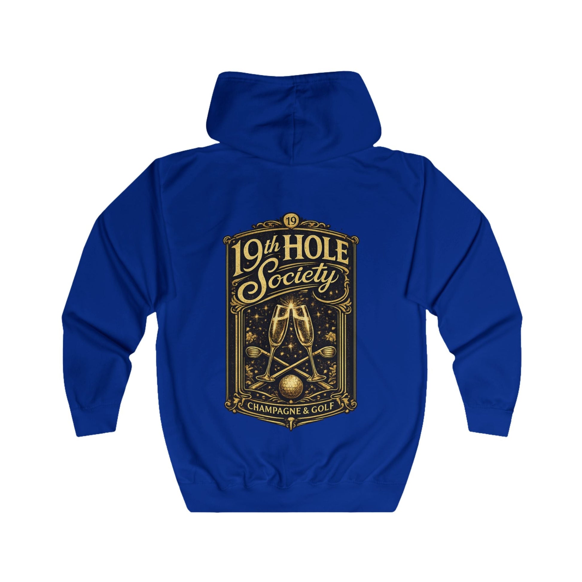 19th Hole Society Champagne and Golf Zip Hoodie - SJM Print Store