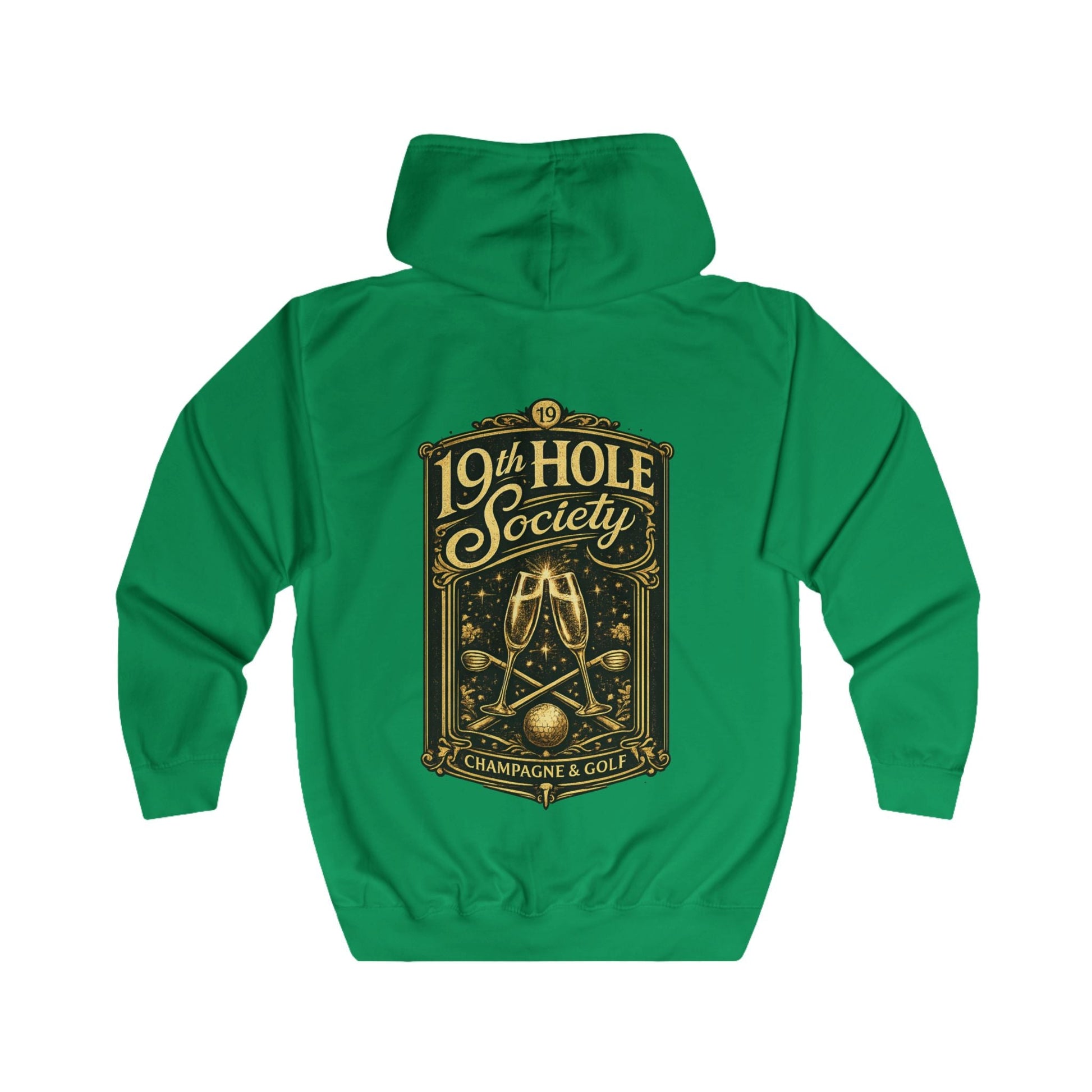 19th Hole Society Champagne and Golf Zip Hoodie - SJM Print Store
