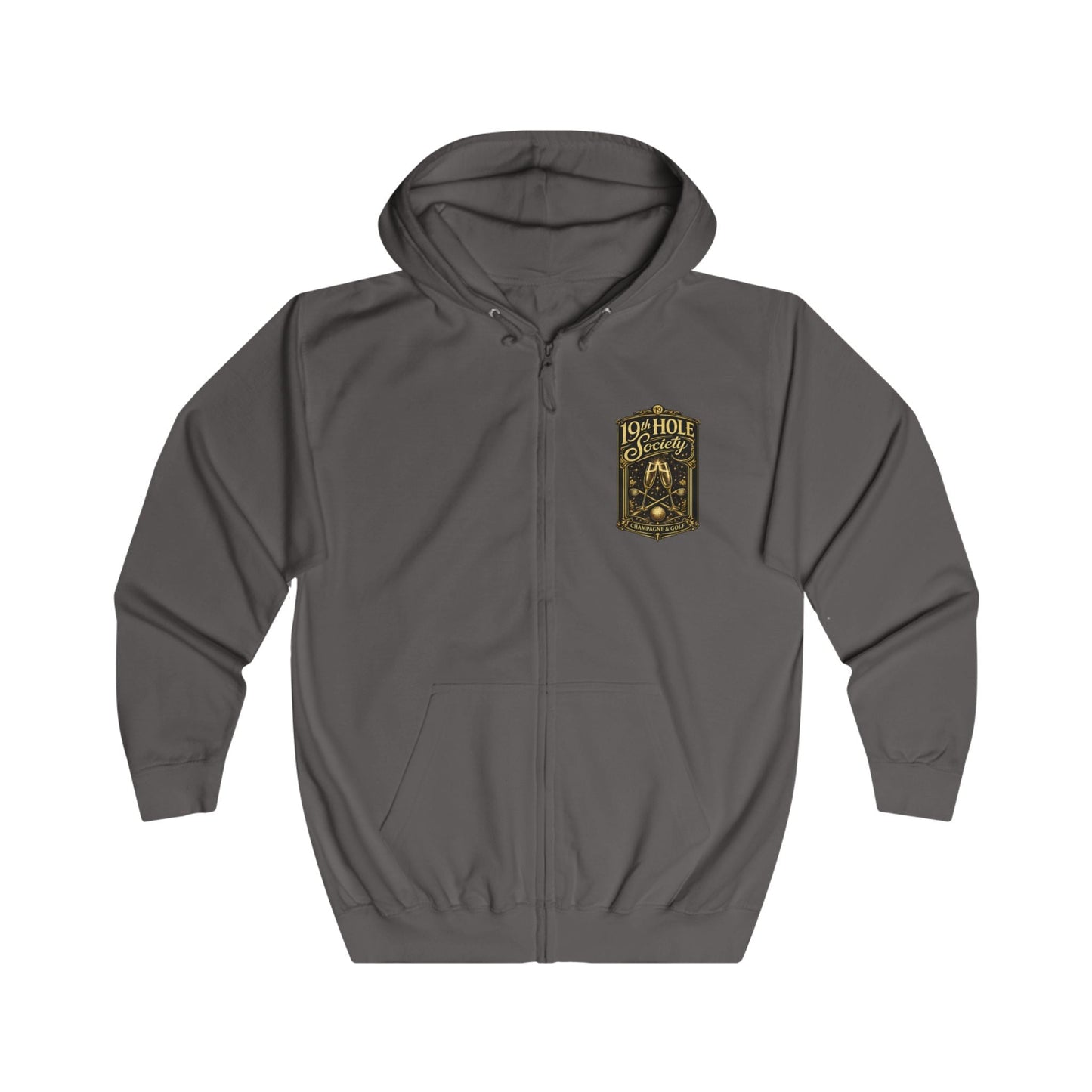19th Hole Society Champagne and Golf Zip Hoodie - SJM Print Store