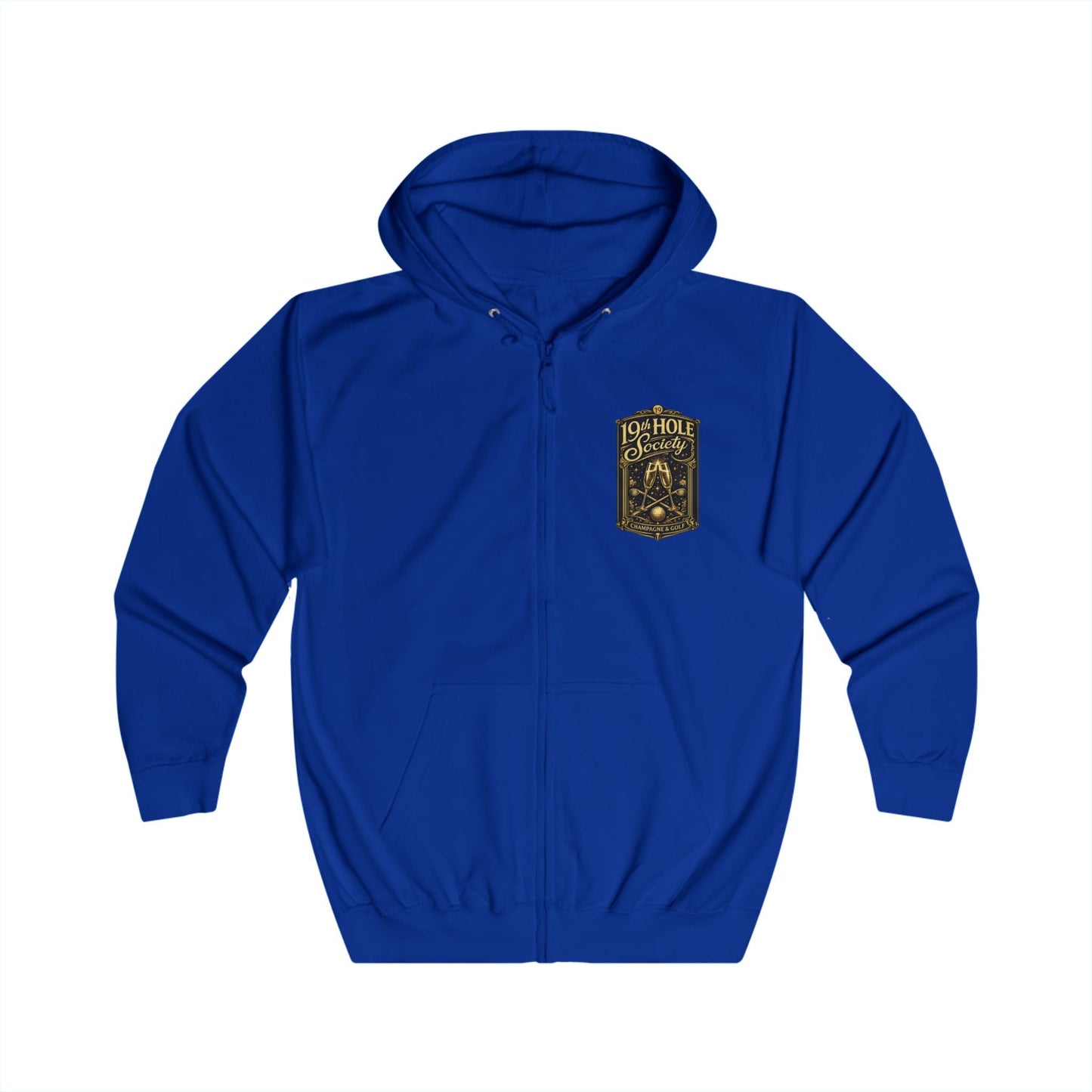 19th Hole Society Champagne and Golf Zip Hoodie - SJM Print Store