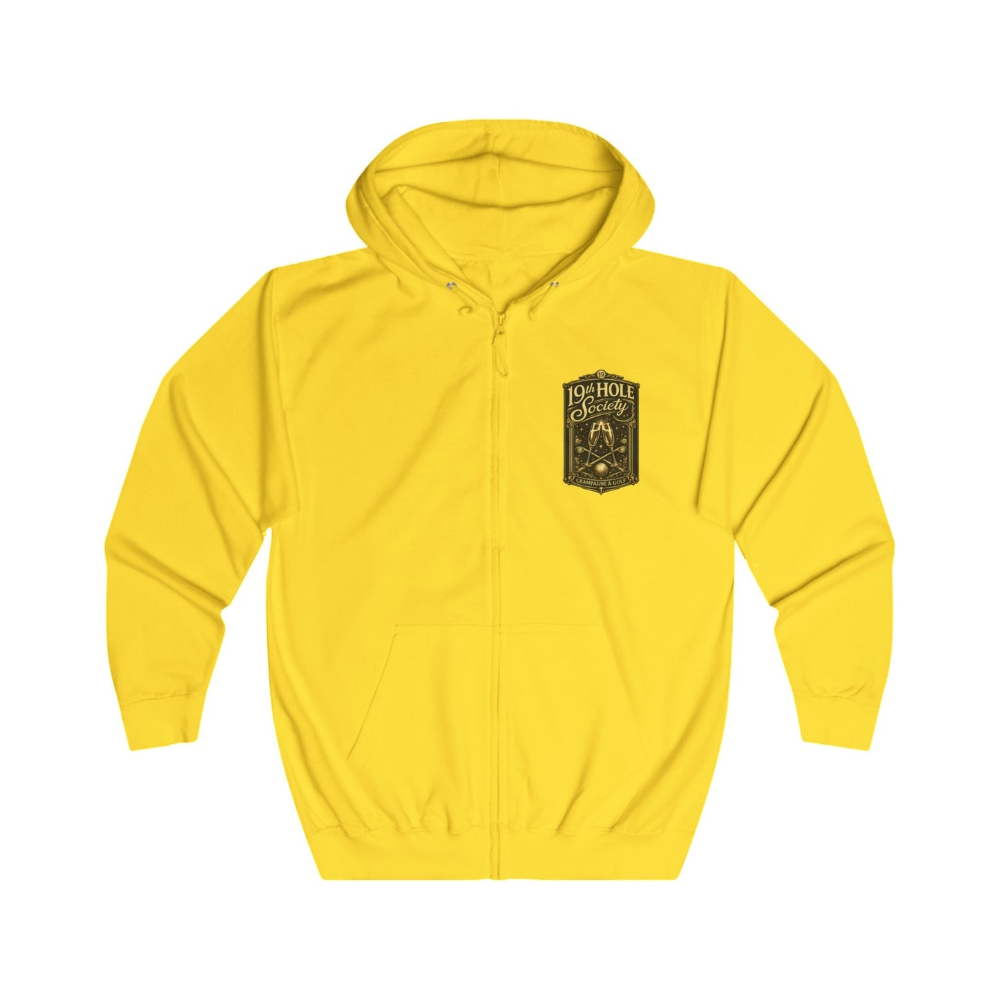 19th Hole Society Champagne and Golf Zip Hoodie - SJM Print Store