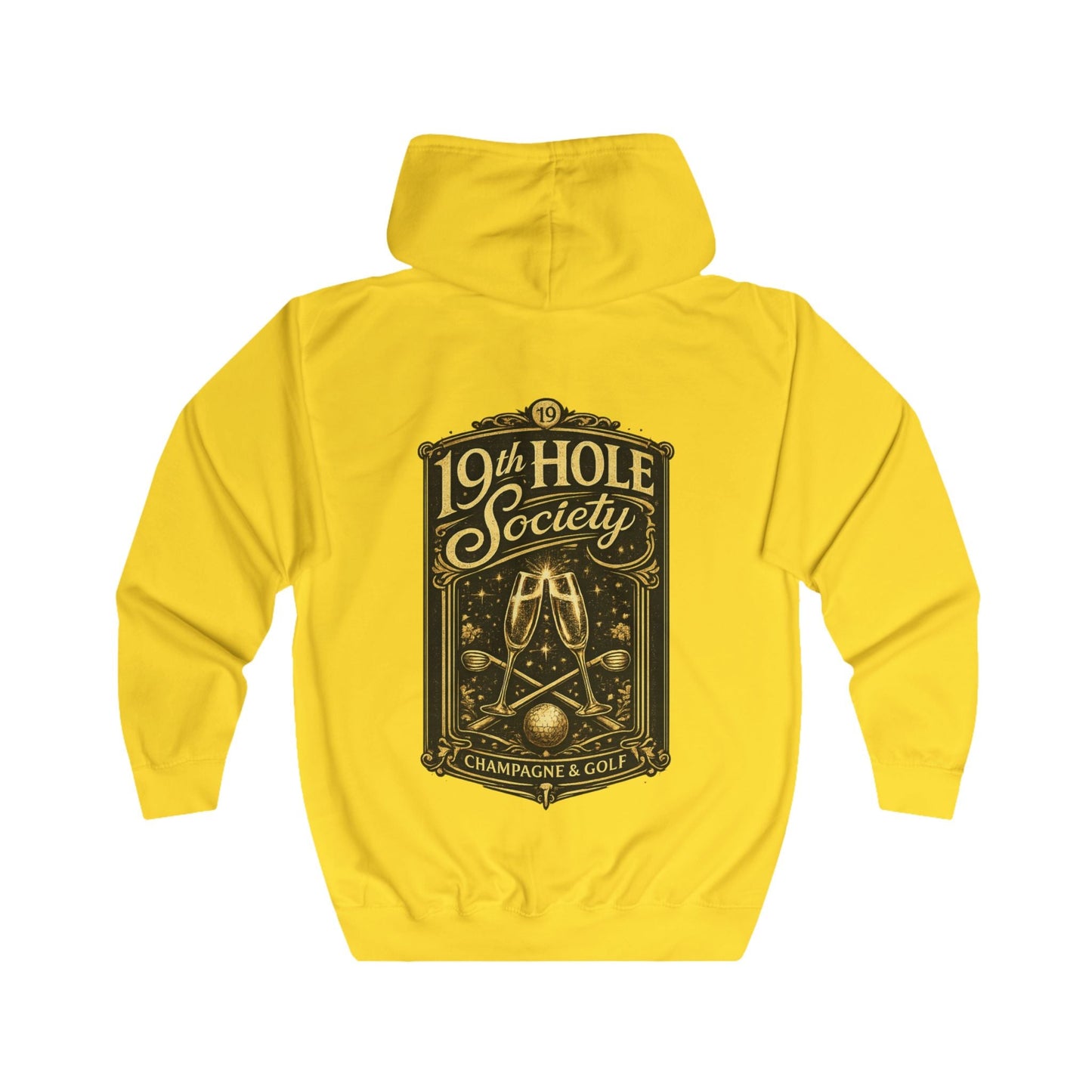 19th Hole Society Champagne and Golf Zip Hoodie - SJM Print Store