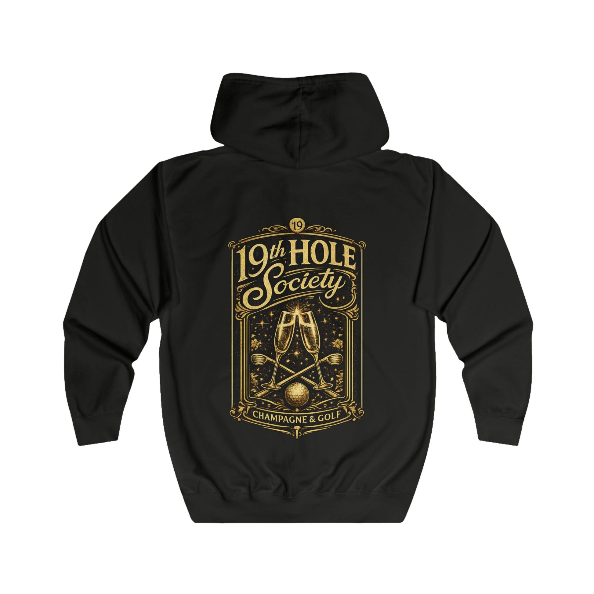 19th Hole Society Champagne and Golf Zip Hoodie - SJM Print Store