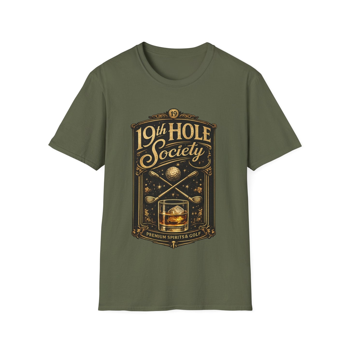 19th Hole Society Fine Spirits and Golf T-Shirt - SJM Print Store