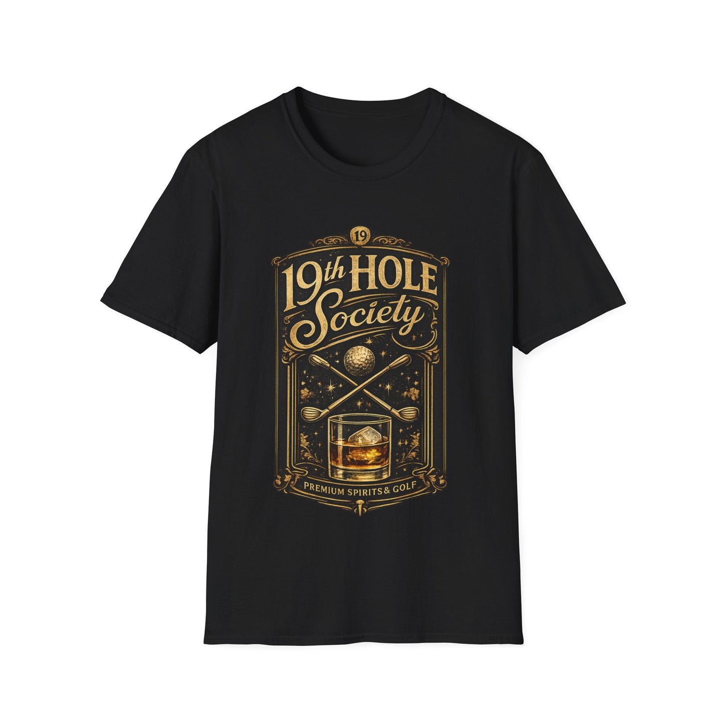 19th Hole Society Fine Spirits and Golf T-Shirt - SJM Print Store