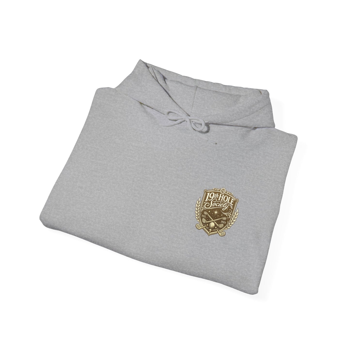 19th Hole Society Golf Hoodie | Premium Club Member Hoodie | Front & Back Crest Design - SJM Print Store