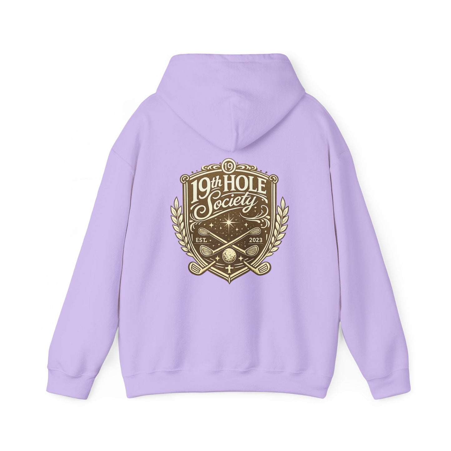 19th Hole Society Golf Hoodie | Premium Club Member Hoodie | Front & Back Crest Design - SJM Print Store